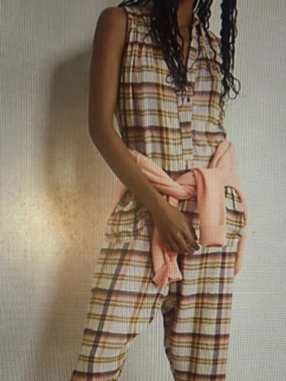 Free People INTIMATELY Wrapped In Flannel Tea Combo Lace Soft Romper Jumpsuit